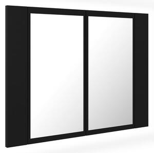 LED koupelnová skříňka se zrcadlem černá 60 x 12 x 45 cm akryl