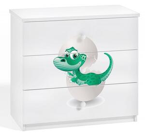 Kocot Dětská komoda - dinosaurus Barva: bílá