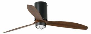 FARO MINI TUBE FAN M LED, černá/dřevo, stropní ventilátor s DC motorem