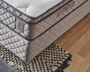 Čalouněná postel DELUXE s matrací - šedá 180 × 200 cm