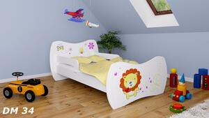 Happy Babies Dětská postel Dream - lvíček Velikost spací plochy: 160x80, Barva: wenge, Šuplík: NE
