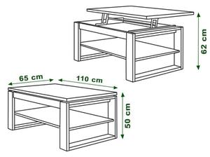 Konferenční stolek rozkládací Porti (dub artisan, antracit)