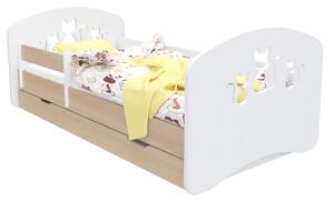 Happy Babies Dětská postel Happy Design - kočičky Velikost spací plochy: 180x90, Barva: šedá