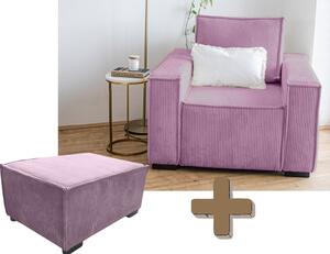 Křeslo s taburetem SMART SET, lila