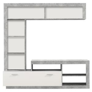 Obývací stěna VIDAL beton/bílá