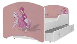 AJK Dětská postel Jan - princezna s koníkem Velikost spací plochy: 180x80, Matrace: ano