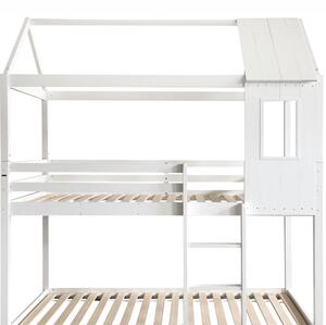 Montessori patrová postel, bílá, 90x200, Atrisa Mdum