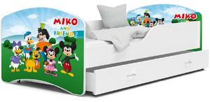 AJK Dětská postel Jan - mickeyho klubík Velikost spací plochy: 180x80, Matrace: ano