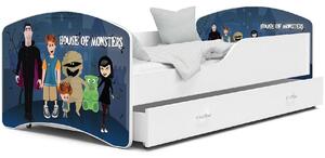 AJK Dětská postel Jan - monsters Velikost spací plochy: 160x80, Matrace: ano