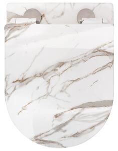 Rea Carlos Slim Lava Shiny, závěsná WC mísa Rimless 49,5x37x35,5 cm, imitace kamene, REA-C0536