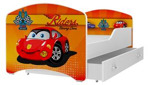 AJK Dětská postel Jan - racing cars Velikost spací plochy: 160x80, Matrace: ne