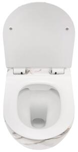 Rea Carlos Slim Lava Shiny, závěsná WC mísa Rimless 49,5x37x35,5 cm, imitace kamene, REA-C0536