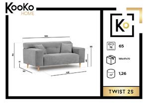 KOOKO HOME Dvoumístná pohovka Twist 180 × 95 × 84 cm
