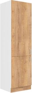 60 cm skříňka vysoká dvoudveřová (Dub Sonoma, Dub Lefkas) Barevné provedení SARA: Bílá / Dub Lefkas