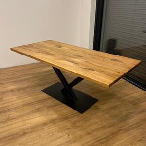 Dubový stůl Arnold Hrana stolu: Rovná, Barva podnoží: Bílá, Rozměry stolové desky 90: 1500x900 (mm) + 0 Kč