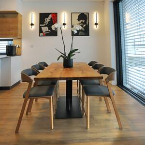Dubový stůl Arnold Hrana stolu: Rovná, Barva podnoží: Bílá, Rozměry stolové desky 90: 1600x900 (mm) + 999 Kč