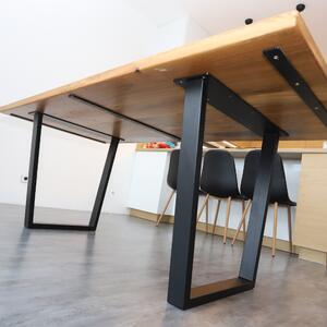 Dubový stůl Sylvester Hrana stolu: Rovná, Barva podnoží: Bílá, Rozměry stolové desky 90: 1400x900 (mm) + 0 Kč