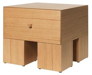 Noční stolek Kuben 1 x 1 "Natural Oak" ferm LIVING