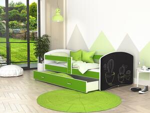 AJK Dětská postel s tabulí na psaní - zelená Velikost spací plochy: 140x80, Matrace: ano