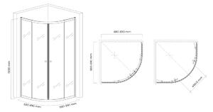 Hagser Andrea sprchový kout 90x90 cm půlkulatá chrom lesk/průhledné sklo HGR11000020