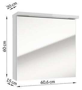 Koupelnová skříňka Soul se zrcadlem a LED osvětlením (bílá)