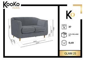 KOOKO HOME Dvoumístná pohovka Glam 125 × 62 × 70 cm