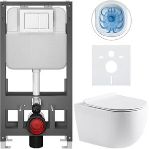 Kompletní WC set Basic/Felci - bílá lesklá - WC tlačítko Maxio/Bílá - volně stojící - předstěnová instalace - 53x37 cm