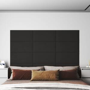 Nástěnné panely 12 ks černé 60 x 30 cm samet 2,16 m²