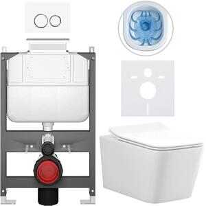 Kompletní WC set Basic/Forte - bílá lesklá - WC tlačítko Dualo/Bílá - ovládání shora - předstěnová instalace - 51x36 cm