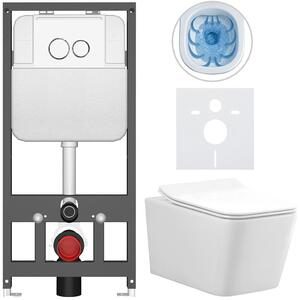 Kompletní WC set Basic/Forte - bílá lesklá - WC tlačítko Dualo/Bílá - závěsné - předstěnová instalace - 51x36 cm