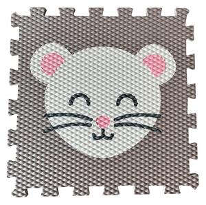 Vylen Pěnové podlahové puzzle Minideckfloor Myška Tmavě hnědý s krémovou myškou 340 x 340 mm