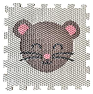 Vylen Pěnové podlahové puzzle Minideckfloor Myška Tmavě hnědý s krémovou myškou 340 x 340 mm