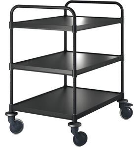 VarioCart Servírovací vozík, černý, výška: 1050 mm, délka: 940 mm, šířka: 690 mm