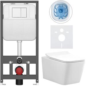 Kompletní WC set Basic/Forte - bílá lesklá - WC tlačítko Maxio/Bílá - závěsné - předstěnová instalace - 51x36 cm
