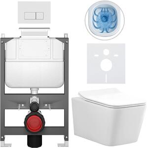 Kompletní WC set Basic/Forte - bílá lesklá - WC tlačítko Modulo/Bílá - ovládání shora - předstěnová instalace - 51x36 cm