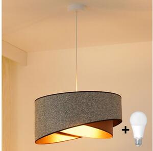 Brilagi - LED Lustr na lanku LYRA 1xE27/15W/230V šedá/krémová/zlatá