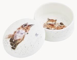Dóza z kostního porcelánu Fox