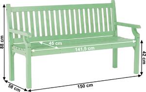 Dřevěná zahradní lavička, neo mint, 150 cm, KOLNA Mdum