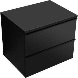 Koupelnová skříňka Velora - černá matná, úchytka černá + deska pod umyvadlo Navira Pro - 36 mm - 60x56,6x46,5 cm