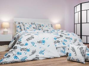 Povlečení krep Agáta denim na bílém 140x200, 70x90 cm