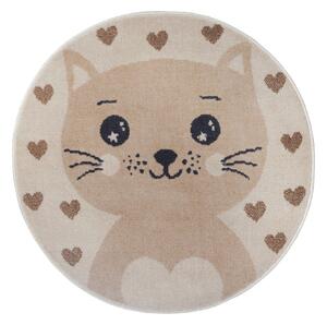 Béžový dětský koberec ø 100 cm Cat – Hanse Home