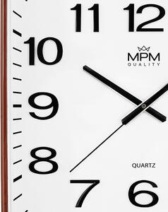 Hranaté plastové hodiny hnědé MPM E01.4225.50