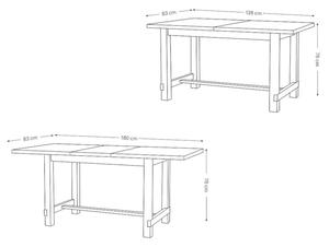 Jídelní stůl Racco rozkládací 138-180x76x83 cm (dub, bílá)