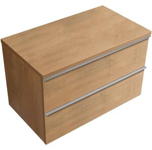 Koupelnová skříňka Velora - dub medový, úchytka chromová + deska pod umyvadlo Navira Pro - 36 mm - 80x56,6x46,5 cm