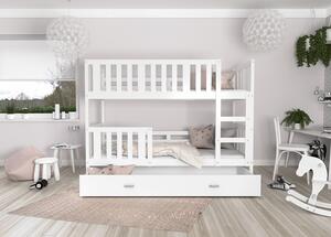 Patrová postel Nemo s kompletním vybavením - bílá Velikost spací plochy: 160x80