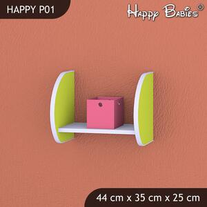 Happy Babies Polička Happy P01 - různé barvy Barva: bílá