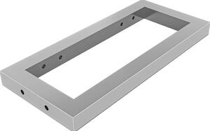 Podpěrná konzole pod desku - nerez - chrom - 3x18,5x39,5 cm