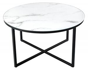 Noble Home Bílý kulatý konferenční stolek Elegance 80 cm