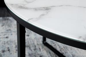 Konferenční stolek ELEGANCE BLACK X 80 CM bílý mramorový vzhled Nábytek | Obývací pokoj | Konferenční stolky | Všechny konferenční stolky