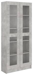 Prosklená skříň betonově šedá 82,5x30,5x185,5 cm dřevotříska